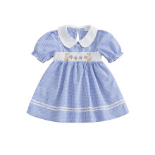 (3-4 Years, Blue) Vestido de niña para verano.