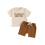 (12-18 Months, Khaki) Σετ σορτς για κεντημένα γράμματα 1