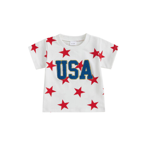 (6-12 Months, Red) T-shirt ample à 4 juillet