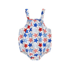 (6-12 Months, Light Blue) Baby-Mädchen-Strampler, patriotisches Muster, und Kleinkinder