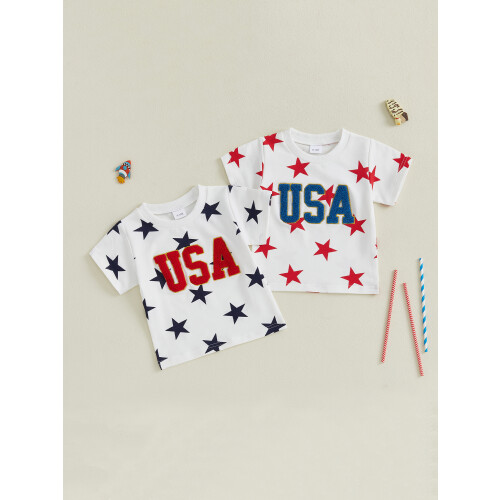 (5-6 Years, Navy Blue) T-shirt ample à 4 juillet 2