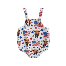 (3-6 Months, Blue) Baby-Mädchen-Strampler, patriotisches Muster, und Kleinkinder