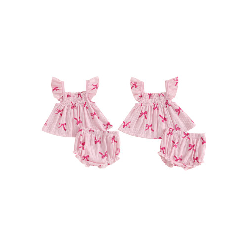 (18-24 Months, Pink) Baby Mädchen Sommer-Outfit, elastischer Taille. 1