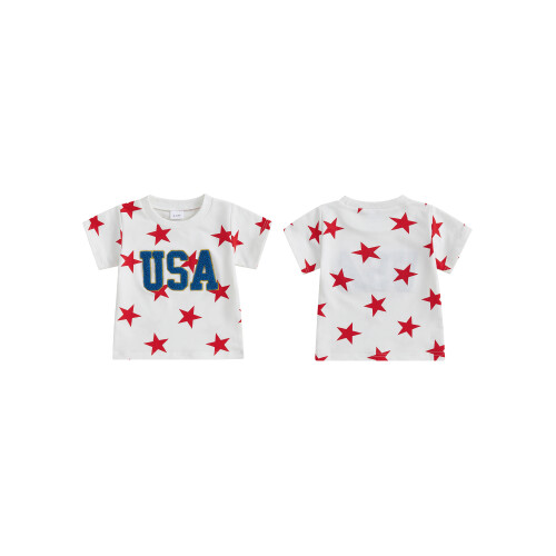 (6-12 Months, Red) T-shirt ample à 4 juillet 1