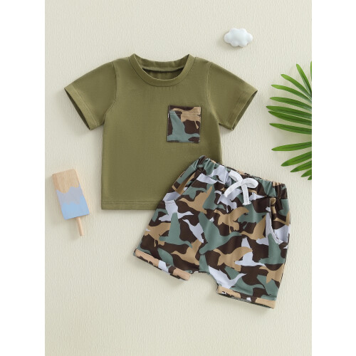 (18-24M, army green) Σορτσάκι για μωρά καλοκαιρινό ντύσιμο 2