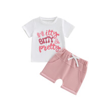 (6-12 Months, Pink) 2dílná letní sada batolecí oblečení