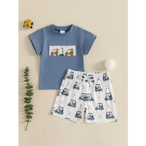 (6-12 Months, Blue) Καλοκαιρινά ρούχα για σορτς γκολφ 2