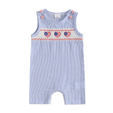 (12-18 Months, Blue) Monos para bebé niño, ropa del Día de la Independencia, bordado de estrellas y corazones, bodys sin mangas.