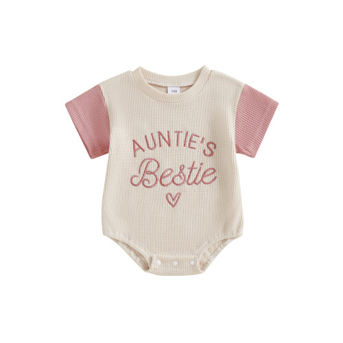 (0-3 Months, Pink) Mono para bebé en verano.