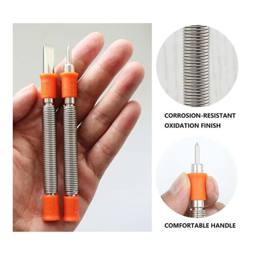 2Pcs Spring Tool Set 5/16-Inch Chisel and 1/8-Inch Center Punch Set, Spring Loaded Rivet Removal Set for Wood 1