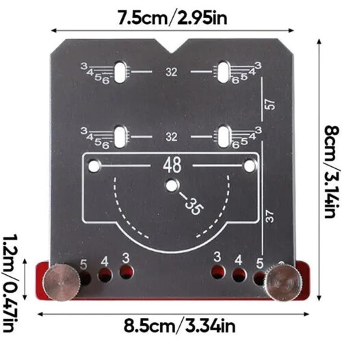 35mm Hinge Jig Adjustable Drill Guide for Cabinet Doors with Precision Positioning Plate 1