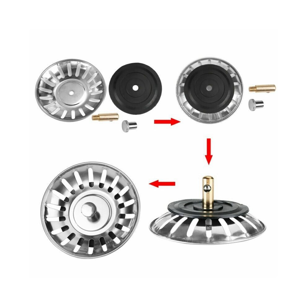 2Pcs Sink Drain Strainer Kitchen Sink Drain Strainer Solution For Long-Lasting Stainless 4713224797637