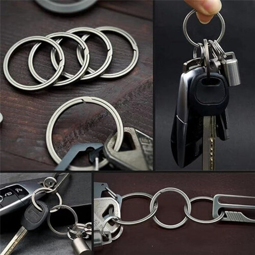 Titanium Key Ring, Quick Release Side-Pushing Ring, Super  Key Organizer, Outer Diameter 30MM, 5PCS 2