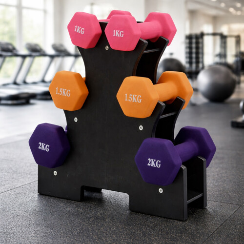 Gr8 Home 9KG Hex Dumbbell Set with Stand for Home Gym 2