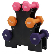 9KG Hex Dumbbell Set with Stand for Home Gym