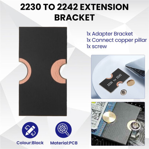 M2 Solid-State Drive Adapter M2 2230 SSD to 2242 Converter Card 2230 to 2242 Extension Bracket 2