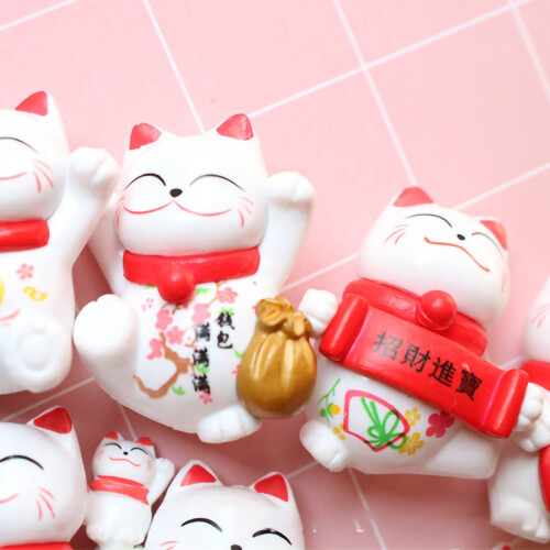 Σετ Maneki Neko Φιγούρες Τυχερών Γατών Χαριτωμένες Κυματιστές Ιαπωνικές Γάτες 2