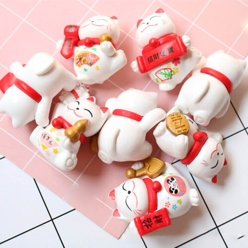 Σετ Maneki Neko Φιγούρες Τυχερών Γατών Χαριτωμένες Κυματιστές Ιαπωνικές Γάτες 1