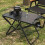 Folding Camping Table with Carry Handle Tripod Base Black 7