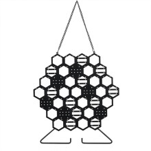 Hexagon Wall Jewelry Organizer Rack – Metal, 26x33cm,