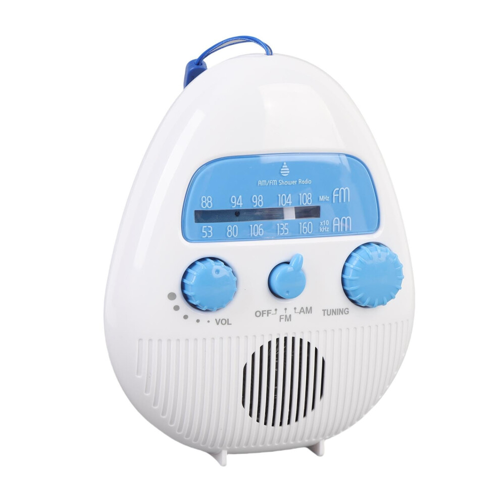 Shower Radio Am Fm Splashproof Hanging Bathroom Radio With Speaker Battery Operated 9169991228778