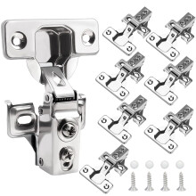 8 Pack 1/2 Inch Overlay Soft Close Cabinet Hinges Stainless Steel Concealed Kitchen Hinges 105