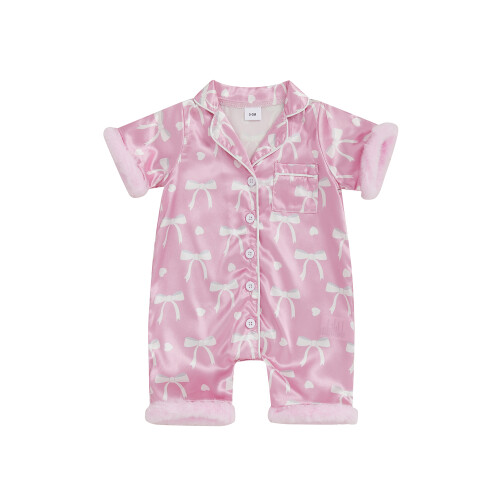 (12-18 Months, Pink) Πιτζάμες Romper για και σατέν