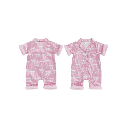 (12-18 Months, Pink) Πιτζάμες Romper για και σατέν 1