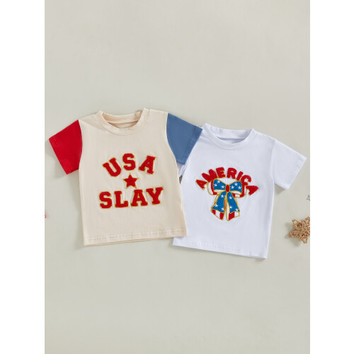 (18-24 Months, White) Μπλούζα κέντημα "4η μανίκια καλοκαιρινή 2