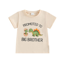 (3-4Y, WHITE) Zomerse T-shirts voor peuters en kleine jongens met tractorprint, korte mouwen, ronde hals, casual streetwear