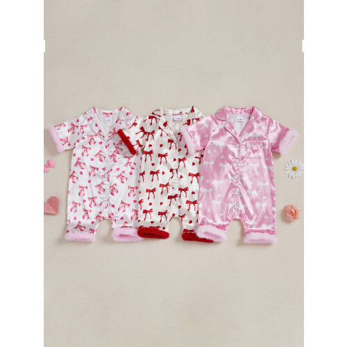 (0-3 Months, Red) Πιτζάμες Romper για και σατέν 2