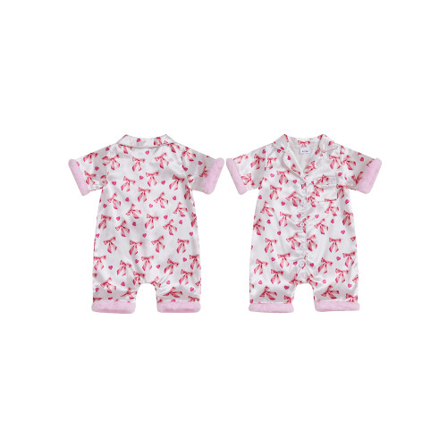 (3-6 Months, White) Πιτζάμες Romper για και σατέν 1