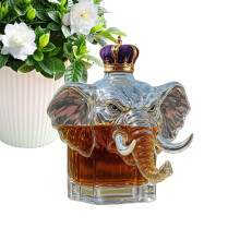 Elegant Elephant Whiskey Decanter Glass Bottle Artistic Wine Gift for Home Bar and Collectors