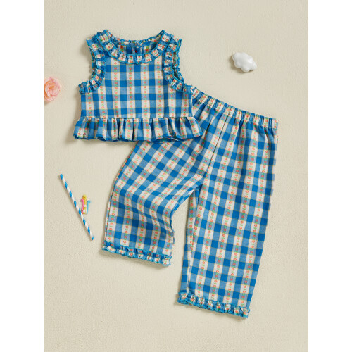 (6-12 Months, Blue) Conjunto de calça 2 peças. 2