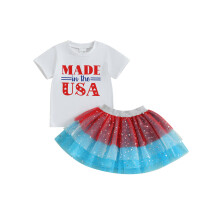 (12-18 Months, White) Conjunto de verão de julho.