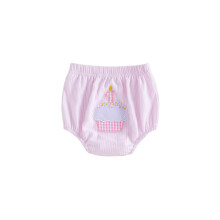 (12-18M, Pink) Spodenki urodzinowe dla chłopców i dziewczynek z gumką, haftem w kształcie tortu/kaczki, z PP