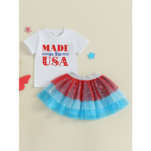 (12-18 Months, White) Conjunto de verão de julho. 2