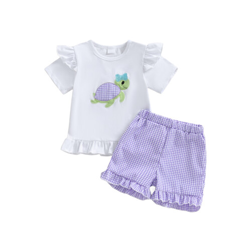 (4T, PURPLE) Καλοκαιρινά ρούχα για σχέδιο χελώνας