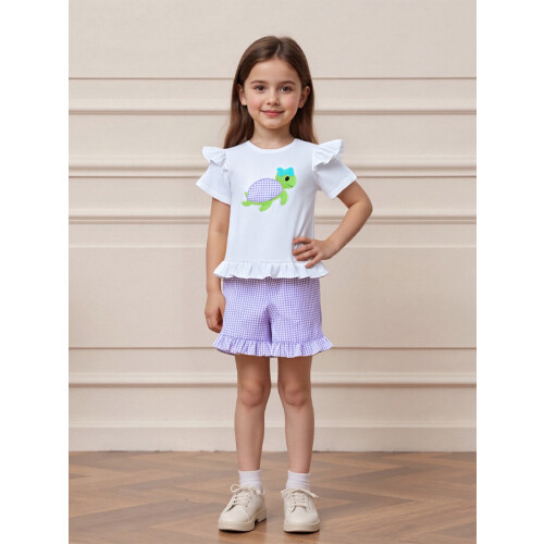 (4T, PURPLE) Καλοκαιρινά ρούχα για σχέδιο χελώνας 2