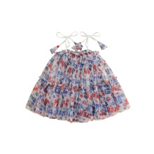 (12-18 Months, White) Patriotisches Kleid für Kleinkinder, A-Linie, casual mit Sternen-/Blumenmuster, ideal für Strandpartys.