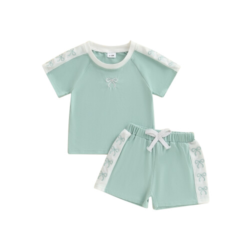 (18-24 Months, Light Green) Completo estivo per 2 pezzi.