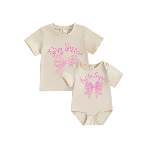 (0-3 Months/3-4 Years, Beige) Ρούχα για νήπια τις αδερφές.