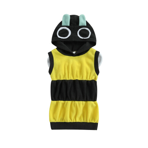 (4-5 Years, Yellow) Παιδική Στολή Μέλισσας Cosplay Αμάνικος Φανέλα με Κουκούλα για Halloween