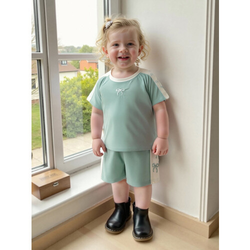 (18-24 Months, Light Green) Completo estivo per 2 pezzi. 2