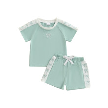 (3-4 Years, Light Green) Conjunto de verão (2 peças).