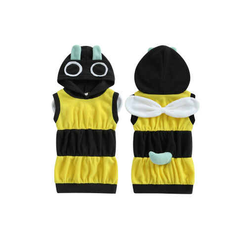 (4-5 Years, Yellow) Παιδική Στολή Μέλισσας Cosplay Αμάνικος Φανέλα με Κουκούλα για Halloween 1