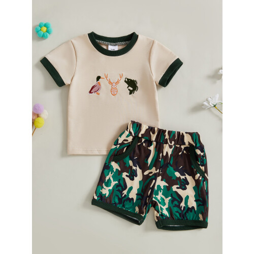 (6-12 Months, Khaki) Καλοκαιρινά ρούχα νήπια, 2 τεμ. 2
