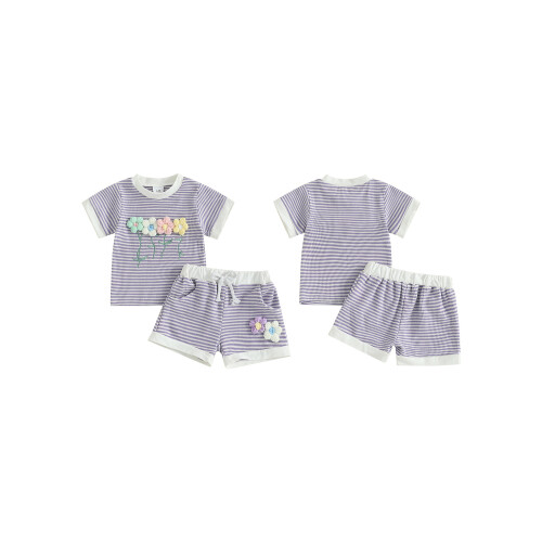 (2-3Y, PURPLE) Completo estivo per 2 pezzi. 1