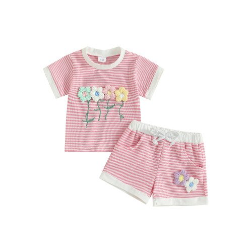 (2-3Y, Pink) Completo estivo per 2 pezzi.