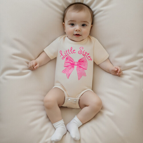 (0-3 Months/3-4 Years, Beige) Ρούχα για νήπια τις αδερφές. 2